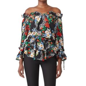 Marissa Webb 100 % Silk Floral Blythe Blouse XS